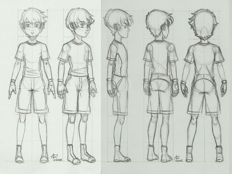 Character 3/4 View, Character Rotation Animation, Stylized Character Turnaround, Character Turnaround Male, Character Model Sheet T Pose, Concept Art Character Design References, Turn Around Character Design, Back View Drawing Reference, Character Design Turnaround