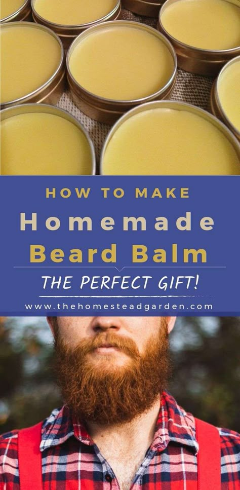 How to Make Homemade Beard Balm (the perfect gift) Beard Balm Diy Recipes, Homemade Beard Balm, Beard Balm Recipe, Diy Beard Balm, Homemade Beard Oil, Diy Beard Oil, Beard Oil Recipe, Diy Beard, Balm Recipe