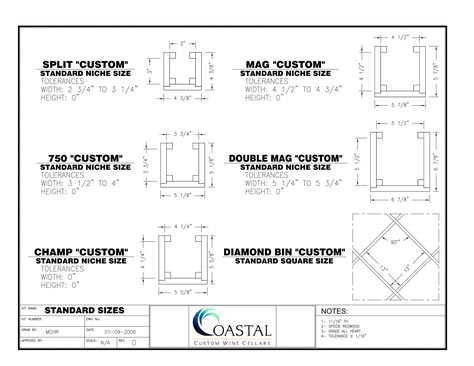 custom wine rack dimensions - Google Search Wine Bottle Dimensions, Wine Shop Interior, Wine Cellar Racks, Custom Wine Rack, Wine Rack Plans, Wine Bottle Storage, Home Wine Cellars, Custom Wine Cellars, Wine Cellar Design