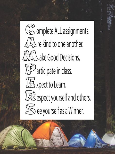 Camping Classroom Theme, Camping Bulletin Boards, Camp Classroom, Bulletin Board Sayings, Classroom Camping, Woodland Classroom, Camping Classroom, Camping Theme Classroom, Camp Theme