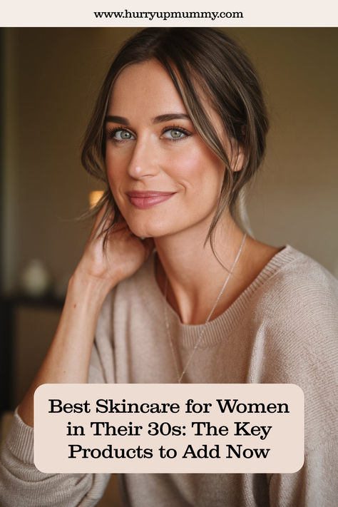 Smiling woman with glowing skin and soft makeup, representing the best skincare products for 30s, wearing a neutral sweater indoors. Skincare For 30s For Women, Skin Care In Your 30s, Glow Up In 30s, 30 Year Old Skin Care Routine, Skincare In 30s For Women, Best Skincare Routine 30s, Skin Care 30s Skincare Routine, Best Skincare Routine Late 30s, Skincare Routine 30s Anti Aging