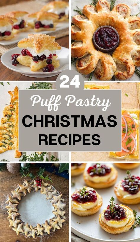 christmas puff pastry ideas Christmas Puff Pastry, Puff Pastry Appetizers Easy, Puff Pastry Ideas, Puff Pastry Christmas Tree, Pastry Christmas Tree, Puff Pastry Christmas, Easy Puff Pastry Desserts, Recipes Using Puff Pastry, Puff Pastry Recipes Appetizers