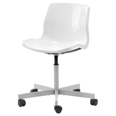 You can buy just the seat for a scoop chair. SNILLE Swivel chair - IKEA Ikea Office Chair, White Desk Chair, Wall Shelf Unit, Ikea Desk, Ikea Lack, Swivel Chair Desk, Ikea Chair, White Office, White Chair