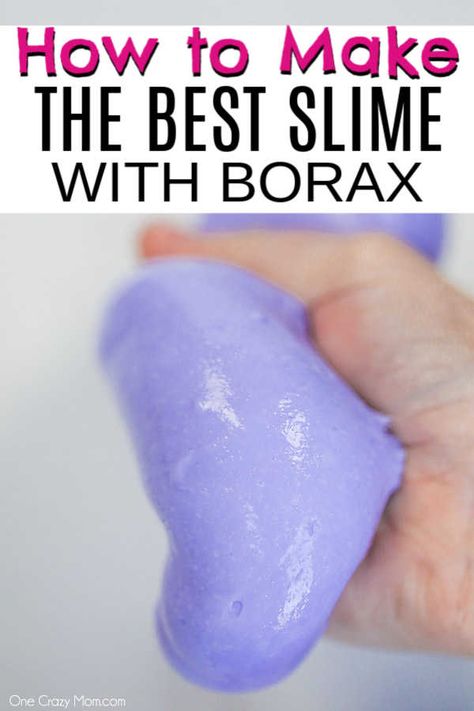 Slime Using Borax And Glue, Fun Slimes To Make, Slime With Borax And Glue Shaving Cream, Slime With Borax Recipes, Make Slime With Borax And Glue, Slime Recipe Easy Borax And Glue, Clear Slime Recipe With Borax And Glue, Borax Slime Activator Recipe, Butter Slime Recipe Without Borax Easy