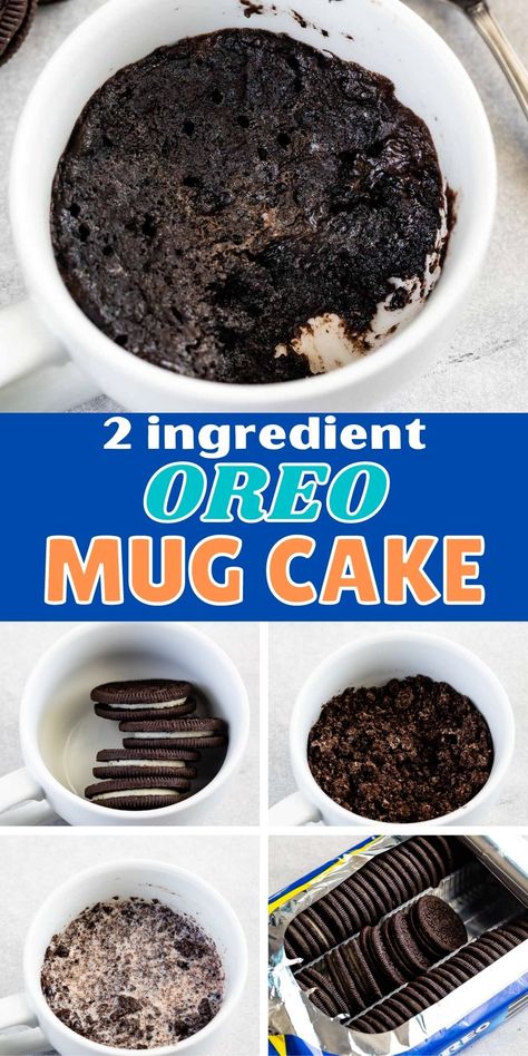 Easy Oreo Mug Cake, Oreo Mug Cake Recipe, Oreos And Milk, Oreo Recipes Easy, Oreo Mug Cake, Oreo Mug, Oreo Dessert Easy, Microwave Mug Recipes, Oreo Cookie Cake