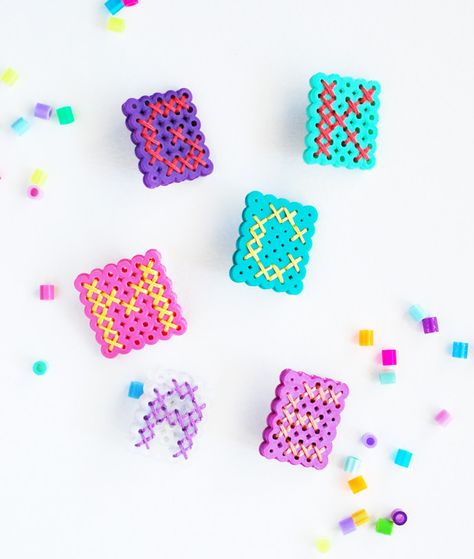 How to Make Perler Bead Monograms Backpack Charms, Bead Cross, Door Room, Handmade Charlotte, Sewing Cards, Diy Backpack, Hama Bead, Alphabet Crafts, Melty Beads