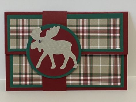 Merry Moose Punch; Gift Card Holders; www.jansstampingcreations.com Gift Of Giving Stampin Up Cards, Pop Up Gift Card Holder, Gift Card Holder Diy, Box Cards Tutorial, Gift Cards Money, Christmas Gift Card Holders, Gift Card Holders, Diy Gift Card, Money Holders