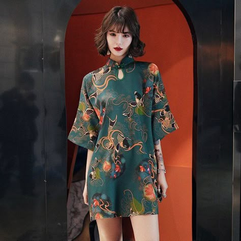 Asian Style Dress, Estilo Harajuku, Qi Pao, Chinese Clothes, Chinese Style Dress, Vintage Party Dresses, Qipao Cheongsam, Qipao Dress, Chinese Fashion