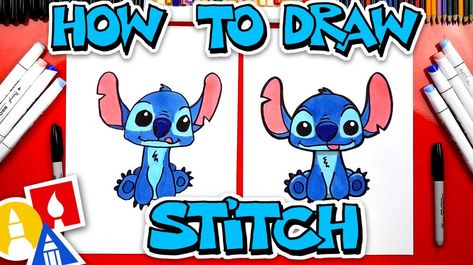 Lilo And Stitch Crafts For Kids, Lilo And Stitch Crafts, Cutest Drawings, Drawing Stitch, Disney Characters Lilo, Angel Drawing Easy, Draw Stitch, Stitch From Lilo And Stitch, Cartoon Drawing For Kids