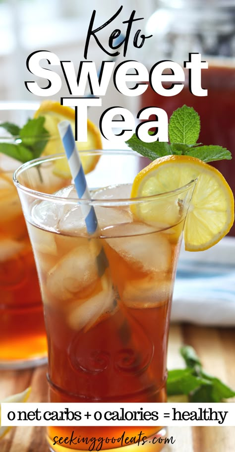 Sweet Tea Recipe, Low Sugar Drinks, Sweet Tea Recipes, Sugar Free Drinks, Southern Sweet Tea, Low Carb Drinks, Sugar Free Diet, Easy Drink Recipes, Keto Drink