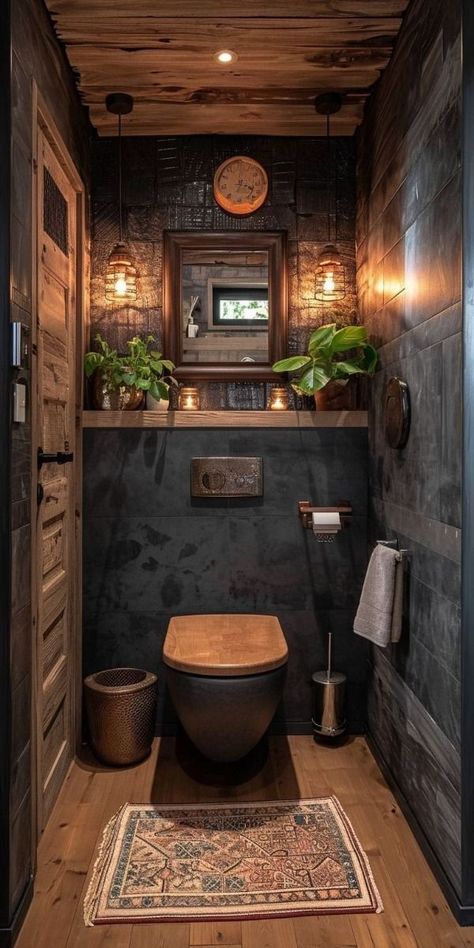 Unfitted Bathroom, Bathroom Industrial, Industrial Bathroom Design, Makeover Kamar Mandi, Downstairs Toilet, Small Bathroom Ideas Modern, Tiny Bathrooms, Rustic Bathrooms, Tiny Bathroom