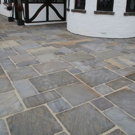 Best Indian Sandstone Colours (Guide) - pavingsuperstore.co.uk Indoor Tiles, Sandstone Paving Slabs, Sandstone Pavers, Indian Sandstone, Limestone Paving, Paving Ideas, York Stone, Stone Pavers, Sandstone Tiles