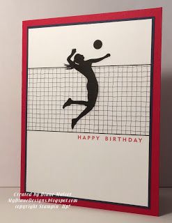 Volleyball Birthday Cards Diy, Volleyball Birthday, Volleyball Birthday Card, Volleyball Cards Handmade, Volleyball Coach Card Ideas, Volleyball Birthday Invitations, Volleyball Cards, Scrapbook Volleyball, Volleyball Layouts Scrapbook Pages