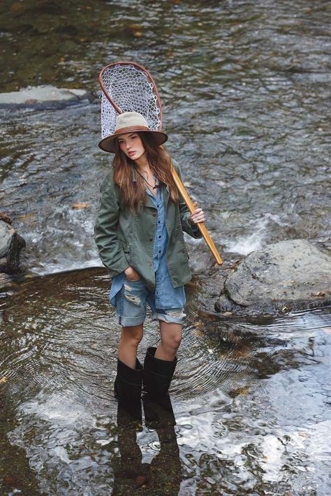 Fishing Photoshoot, Fly Fishing Girls, James Cotton, Shoe Tips, Boots Photo, Net Shirt, Good Shoes, Country Wear, Fashion Forms