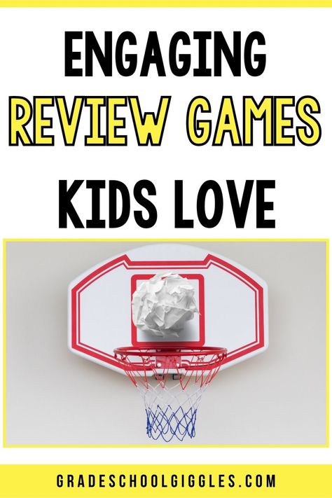 Playing review games in your classroom is a great way to help make learning fun and engaging. These 5 review games are great to play with kids in an elementary school classroom. Try indoor games like bingo. Or, play an outdoor game like a relay race. These learning games are fun for kids, get them up and moving, and are perfect for reviewing the material you've covered. These 5 engaging games work for any content area, can be used as a whole group, and are a great way to review for tests. Review Games For Elementary, Classroom Review Games, Fun Review Games, Language Arts Lesson Plans, Engagement Games, Play With Kids, Elementary Learning, Relay Races, Elementary School Classroom