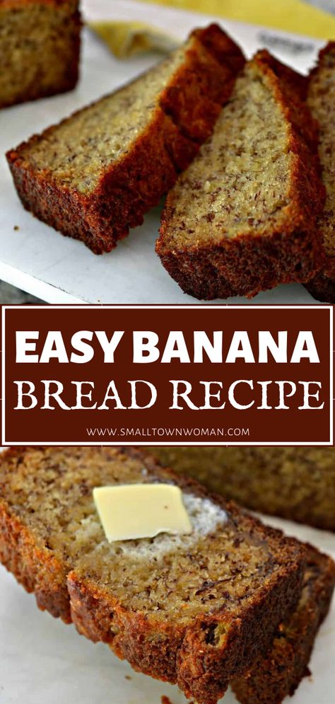 Piesang Brood, Sweet Bread Recipes, Quick And Easy Food, Bread To Make, Banana Loaf, Moist Banana Bread, Easy Banana Bread Recipe, Go Bananas, Best Banana Bread