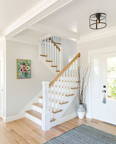 Westerly Reveal | Modern Classic - This Old House Cambridge House, Gambrel Roof, Staircase Remodel, White Oak Floors, This Old House, Staircase Design, Oak Floors, Interior Ideas, Gardening Ideas