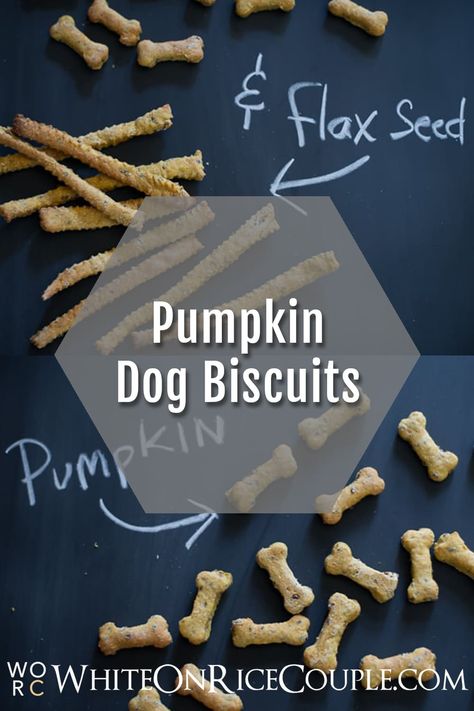 dog treats recipe by WhiteOnRiceCouple.com Homemade Peanut Butter Dog Treats Recipe, Homemade Peanut Butter Dog Treats, Dog Biscuit Recipe, Pumpkin Dog Biscuits, Recipe With Pumpkin, Dog Treats Recipe, Dog Biscuit, Pumpkin Seed Recipes, Dog Biscuits Homemade