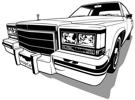 Cars Black And White, Car Black And White, Cars Black, Limousine Car, Lowrider Art, Dark Blue Wallpaper, Car Black, Cool Small Tattoos, White Illustration