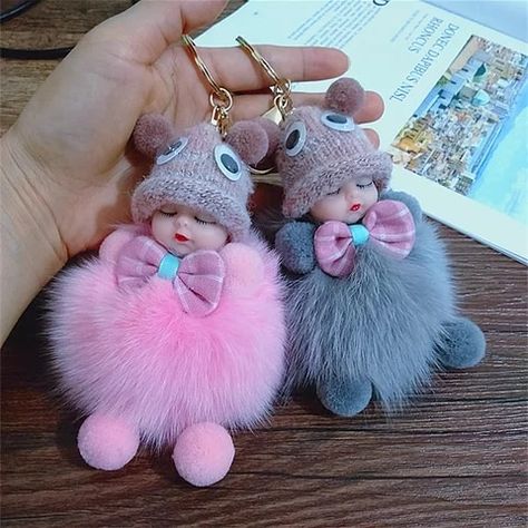 Cute Cartoon Sleeping Doll Keychain Fur Ball Plush KeyChain Keyring Women Handbag Car Key Holder Bag Pendant Toys for Kids Gift|Plush Keychains| - AliExpress Cartoon Sleeping, Fluffy Phone Cases, Plush Keychains, Simple Mehendi Designs, Toy Keys, Fur Keychain, Baby Pop, Cute School Stationary, Car Key Holder