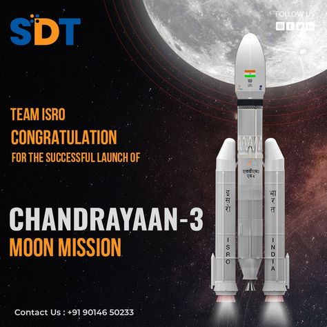 🚀 Exciting News! 🌟 Congratulations to ISRO on the successful launch of Chandrayan 3! 🎉🌙 India's space exploration journey continues, reaching new heights and inspiring generations. 🌌✨ 𝐅𝐨𝐫 𝐌𝐨𝐫𝐞 𝐈𝐧𝐟𝐨 𝐂𝐨𝐧𝐭𝐚𝐜𝐭 𝐔𝐬: +91 9014650233 𝐕𝐢𝐬𝐢𝐭 𝐎𝐮𝐫 𝐖𝐞𝐛𝐬𝐢𝐭𝐞: www.smartdigitrek.com #ISRO #Chandrayan3 #ProudMoment #SpaceExploration #chandrayaan3 #chandrayaan Chandrayan 3 Creative Post, Chandrayan 3 India, Chandrayan 3 Congratulations, Chandrayan 3 Successful, Chandrayan 3 Successful Launch, Chandrayan 3 Launch, Chandrayan 3 Image Launch, Chandrayan 3 Poster Design, Chandrayan 3 Mission