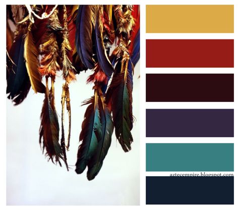 Aztec Color Palette, Aztec Colors, Aztec Empire, Group Project, Indigenous Americans, Graffiti Alphabet, Design Seeds, Book Design Layout, Colorful Feathers