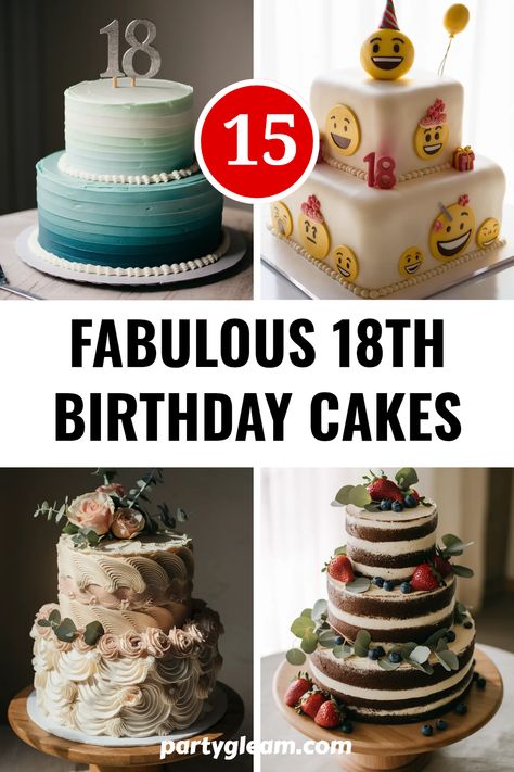 15 fabulous cake ideas to celebrate turning 18! From playful and colorful designs to elegant and sophisticated tastes, I've gathered a truly mouth-watering selection for your special day. Whether you want a whimsical theme or an exquisite design, you're sure to find the perfect inspiration for your milestone birthday cake. Turn heads with unique treat ideas that not only look amazing but taste wonderful too. Let these stunning choices spark your imagination for a celebration everyone will remember. Sophisticated Birthday Cake, 18th Birthday Cake Ideas, White Fondant Cake, 18th Birthday Cakes, Chalkboard Cake, Whimsical Theme, 18th Birthday Ideas, Pull Apart Cupcake Cake, Birthday Cake Design