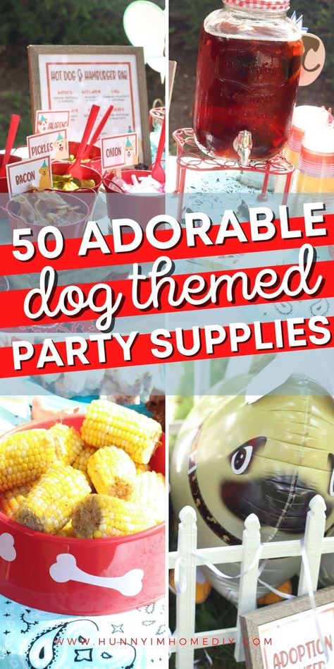 Food For A Dog Themed Party, Pug Birthday Party Ideas, Dog Themed Games, Dog Themed Bridal Shower Ideas, Dog Centerpiece Ideas, Dog Birthday Party Favors, Pet Party Ideas For Kids, Dog Days Of Summer Party Theme, Dog Themed Food For Humans