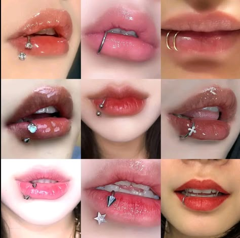 Pretty Piercings Face, Lip Piercings Aesthetic, Lip Piercing Names, Types Of Lip Piercings, Different Lip Piercings, Lips Piercing, Piercings Lip, Piercing Lip, Lip Piercing Jewelry