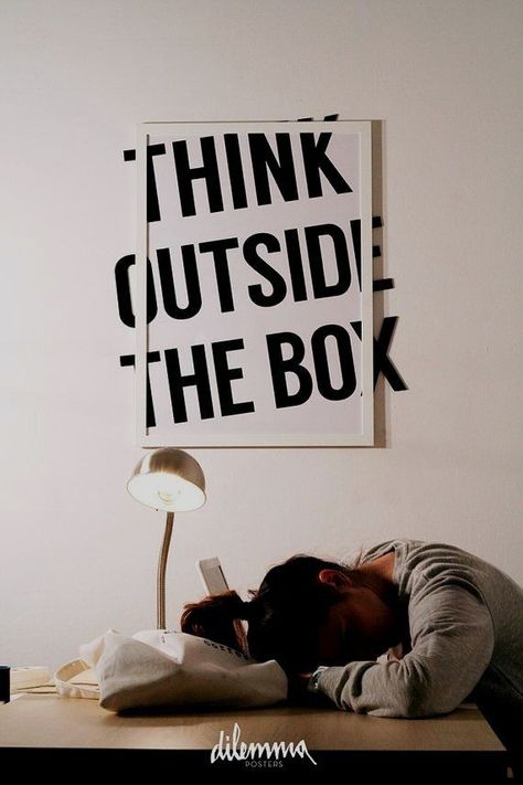 Box Print, Wall White, Quote Typography, Typography Wall, Study Rooms, Classroom Walls, Thinking Outside The Box, Minimalist Prints, Office Walls