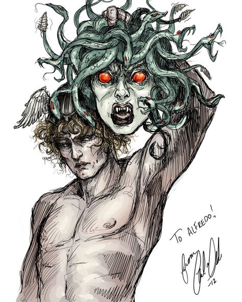 This sketch was submitted by the user "Carliihde" on the website linked. Medusa Greek Mythology, Perseus And Medusa, Medusa Drawing, Sketch Commission, Medusa Gorgon, Medusa Art, Creepy Drawings, Digital Sketch, Mythology Tattoos