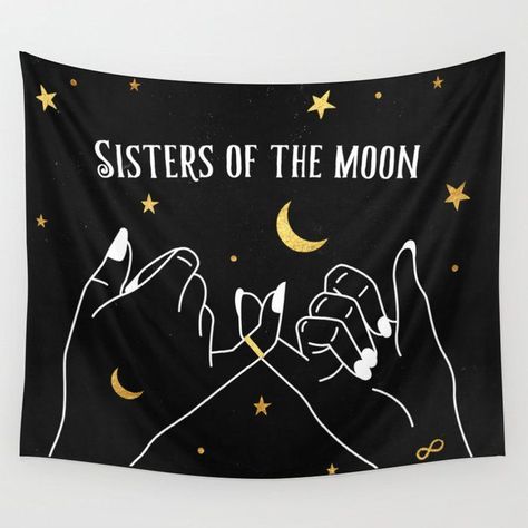 The Moon Tapestry, Tapestry Room Decor, Wicca Decor, Sisters Of The Moon, Hippie Room, Witchy Room, Tapestry Room, Witch Room, Wiccan Decor