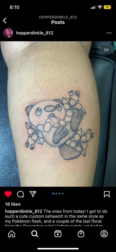 Oshawott Tattoo, Nerdy Tattoos, Pokemon Tattoo, Matching Tattoos, Tattoo Inspo, Tattoos And Piercings, Tattoo Ideas, Piercings, Pokemon