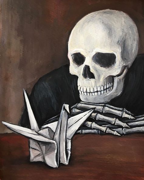 1,065 Likes, 6 Comments - Emre Tuna (@tinypieceofmercury) on Instagram: “passing thru  original painting is available for purchase. shop link on my bio.  #art #artwork…” Mr Skull, Bio Art, Macabre Art, Falling Stars, Enchanted, Surrealism, Skeleton, Original Paintings, Fictional Characters