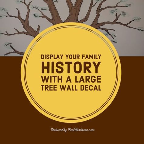 These vinyl family tree wall decals are a fantastic and easy way to display a family's history. Teach your history, by displaying it on the walls at home. #familyhistory #familytree #familytreedecals #funkthishouse Family Tree Wall Sticker, Tree Wall Decals, Family Tree Wall Decal, Simple Diy Projects, Funky Home, Family Tree Wall, Funky Home Decor, Tree Wall Decal, Diy And Home Improvement