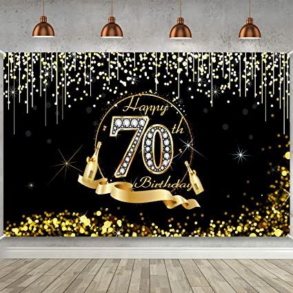 AmazonSmile: 70th Birthday Party Decoration, Extra Large Black Gold Sign Poster 70th Birthday Party Supplies, 70th Birthday Banner Photo Booth Happy Birthday Backdrop Background, 72.8 x 43.3 Inch: Toys & Games 70th Birthday Banner, Birthday Banner Photo, 70th Birthday Parties Decorations, Golden Birthday Parties, 70th Birthday Decorations, 70th Birthday Party, Birthday Decorations For Men, Happy Birthday Backdrop, Happy 70 Birthday