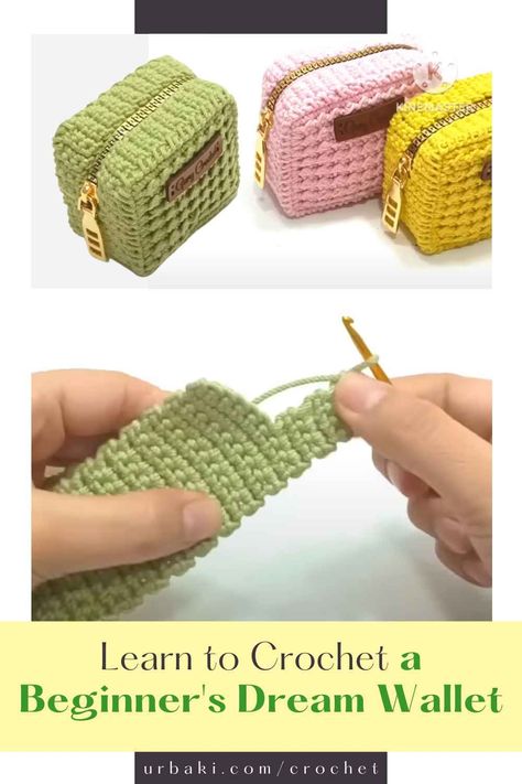 Welcome to the world of crochet! If you've ever wanted to learn a new craft and create something both practical and stylish, you're in for a treat. In this beginner's guide, we'll take you on a journey to learn the art of crochet while making a dream wallet that's perfect for beginners. Crochet is a versatile and rewarding hobby that allows you to create beautiful and functional items using just a hook and some yarn.Whether you're an absolute beginner or have dabbled in crochet before... Crochet Change Purse Pattern Free, Crochet Wallet Tutorial, Crochet Wallet Pattern Free, Crochet Wallet Pattern, Yarn Bag Tutorial, Crochet Change Purse, Wallet Pattern Free, Small Bag Pattern, Crochet Small Bag