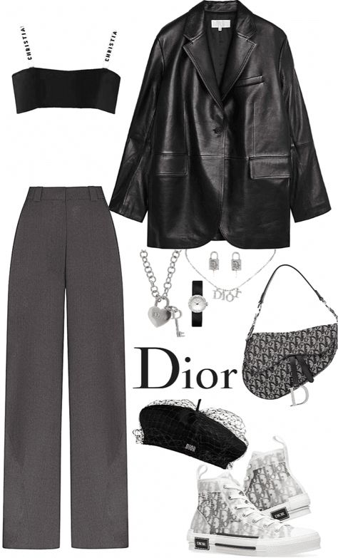 Dior Inspo Outfit, Casual Dior Outfit, Dior Fashion Outfits, Dior Polyvore Outfit, Dior Outfits Women Fashion, Dior Style Outfit, Dior Clothes Outfit, Dior Clothes Casual, Dior Outfit Aesthetic