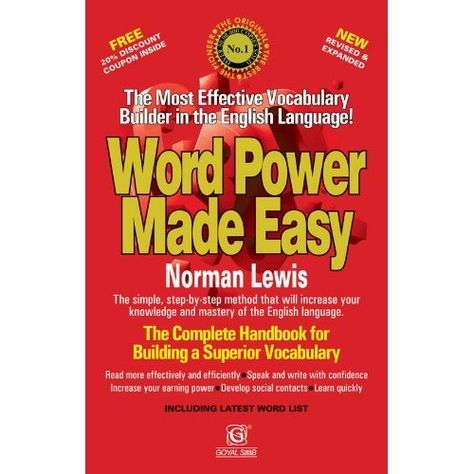 http://wowemall.in/Books/word-power-made-easy Word Power Made Easy, Norman Lewis, Improve Vocabulary, Vocabulary Builder, Vocabulary Book, English Grammar Book, Teaching Vocabulary, Better English, Easy Books