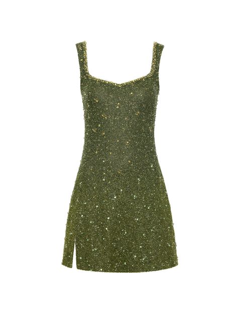 Luxury Clothes Aesthetic, Chic Outfits Dress To Impress, Olive Green Clothes, Clio Peppiatt Dress, Solo Stage Outfits, Olive Green Outfits, Mini Green Dress, Country Club Outfit, Clio Peppiatt