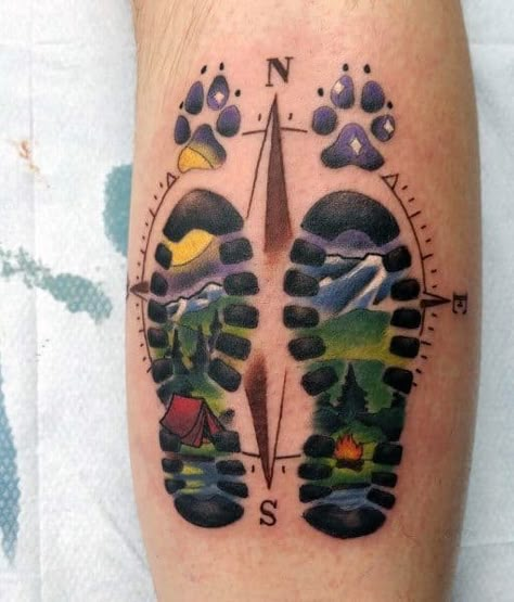 Appalachian Trail Tattoo Ideas, Jacks Tattoo, Hiking Tattoos, Hai Tattoo, Outdoor Tattoo, Camping Tattoo, Running Tattoo, Travel Tattoos, Hiking Tattoo