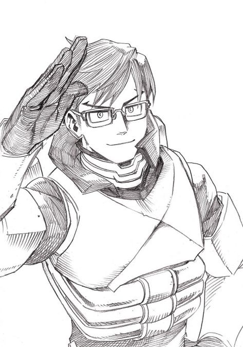 Tenya Iida Horikoshi Sketches, Mha Sketches, Iida Tenya, Tenya Iida, Class 1 A, Buko No Hero Academia, Hero Academia Characters, My Hero Academia Manga, Anime Sketch