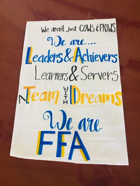 Ffa Sign Ideas, Ffa Posters Ideas, Ffa Week Dress Up Days, Ffa Drawings, Ffa Signs, Ffa Classroom Ideas, Ffa Activities High Schools, Ffa Week Ideas Activities, National Ffa Week Ideas