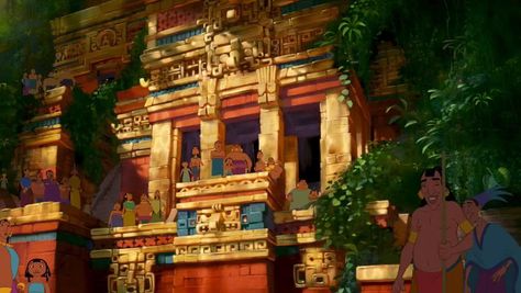 Mesoamerican Architecture, The Road To El Dorado, Road To El Dorado, Maya Photo, Environment Props, Color Script, Movies Disney, Minecraft Projects, Fantasy Places