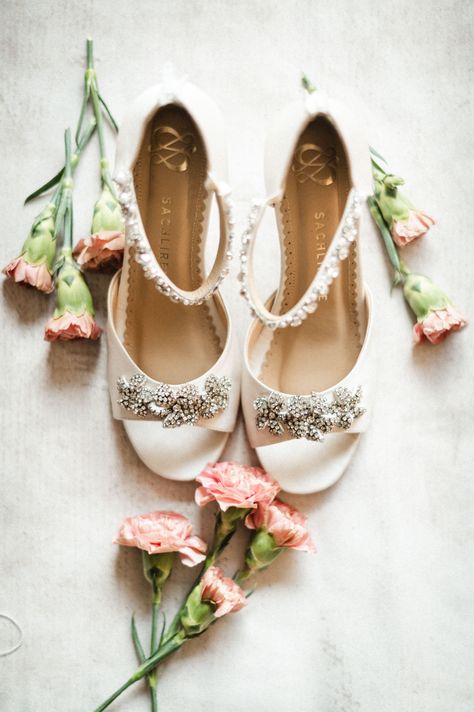 The definition of elegance and style. #SachlireneDanica is a clear pumps that is glamorous and trendy. While crystals embellish the exterior for a  sparkly finish. Clear Pumps, Crystal Embellishment, White Satin, Bridal Shoes, Embellishments, Pumps, Crystals