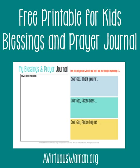 FREE Printable Blessings and Prayer Journal for Kids Prayer Journal For Kids, Kids Prayer Journal, A Virtuous Woman, Bible Basics, Prayer Stations, Homeschool Family, Journal For Kids, Kids Printables, Family Devotions