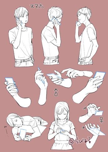 Holding phones Hands Animation, Reference Hands, Holding Phone, Manga Poses, Hand Drawing Reference, 캐릭터 드로잉, Poses References, Body Drawing, Reference Poses