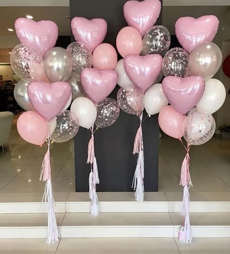 Pink Helium Balloons, Pink Balloon Bouquet, Rapunzel Birthday Cake, Birthday Toast, Sweet Sixteen Birthday Party Ideas, 21st Bday Ideas, Girly Birthday Party, 20th Birthday Party, Pink Birthday Cakes