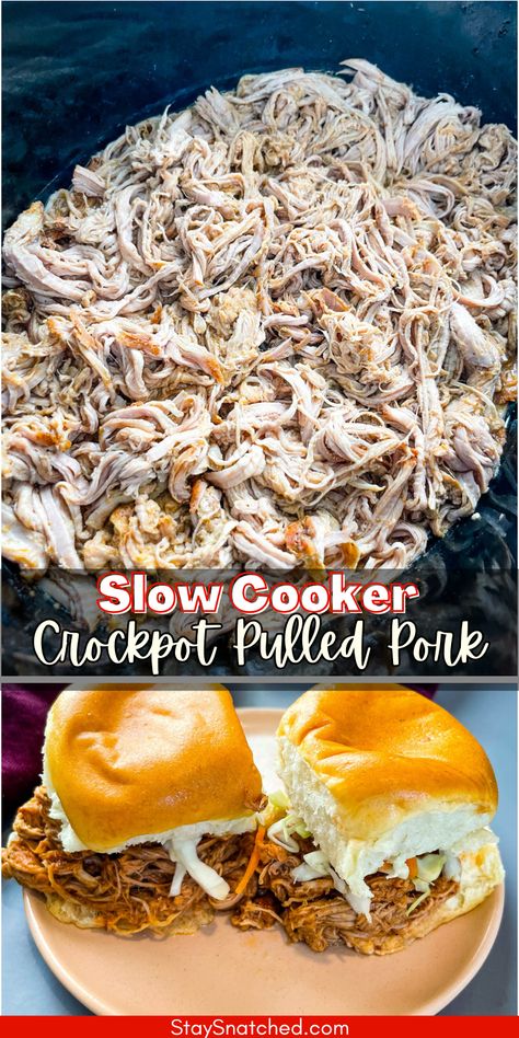 pulled pork in a slow cooker Crockpot Crockpot Pork Sandwiches, Easy Crockpot Pulled Pork 3 Ingredients, Pork Loin Crock Pot Recipes Pulled Pork, Crockpot Sandwiches For A Crowd, Crockpot Sliders, Hawaiian Pulled Pork Sliders, Little Smokies Crockpot, Pulled Pork Crockpot, Shredded Pork Crockpot