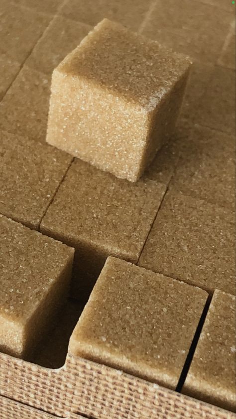 Raw Brown Sugar Cubes Sugar Cubes Aesthetic, Brown Sugar Aesthetic, Barista Essentials, Note Aesthetic, Carmel Brown, Sugar Cubes, Raw Sugar, Drinks Design, Natural Sugar